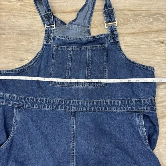 Denim Cargo Dress Womens Size 2X Y2K 00s Midi J.L.N.Y. Vintage Side Slits Maxi - Picture 6 of 10
